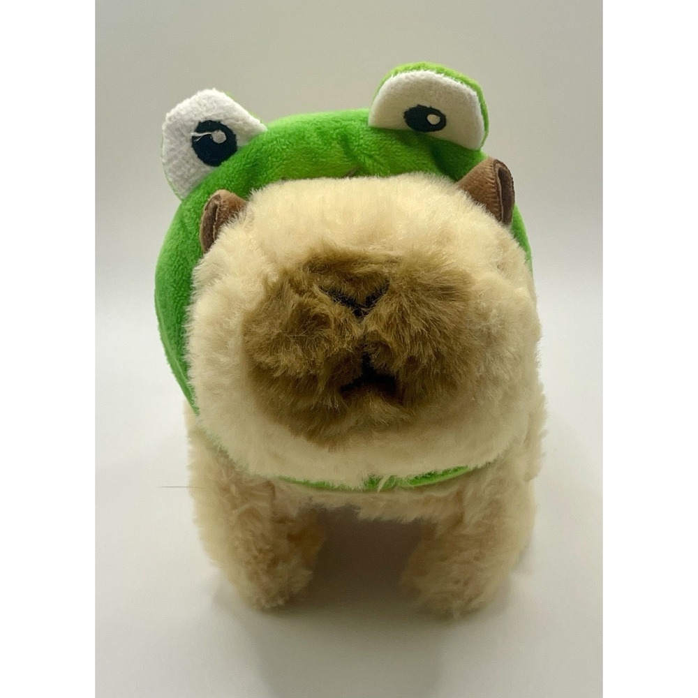 Cute Jumping Capybara Plush With Frog Cap